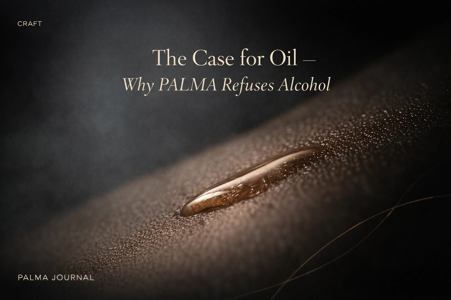 The Case for Oil — Why PALMA Refuses Alcohol